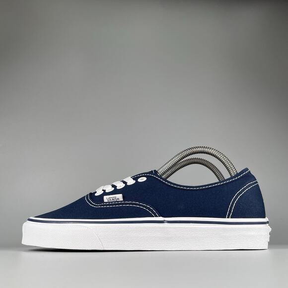 Men 7.5 Women 9 Vans Authentic Dress Blues True White Canvas Skate Shoes Casual